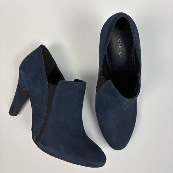 Antonio Melani Jenessa Suede Ankle Boots Navy Blue 9 Office Evening Fall Winter - Picture 1 of 8